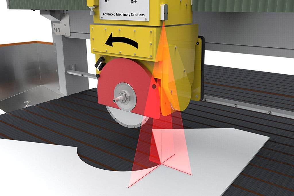 CNC Bridge Saw DXF Laser templater | CNC五轴数控桥切机数字模板生成系统