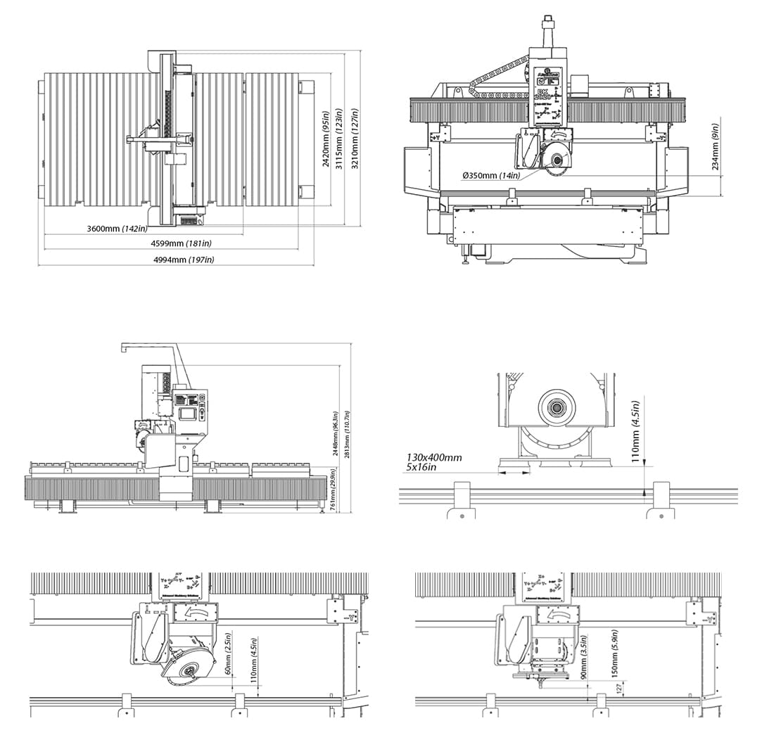 CNC Bridge Saw Fixture | CNC五轴数控桥切机