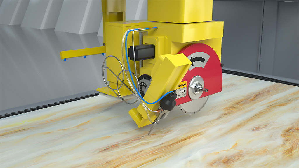 stone CNC Sawjet & bridge saw details