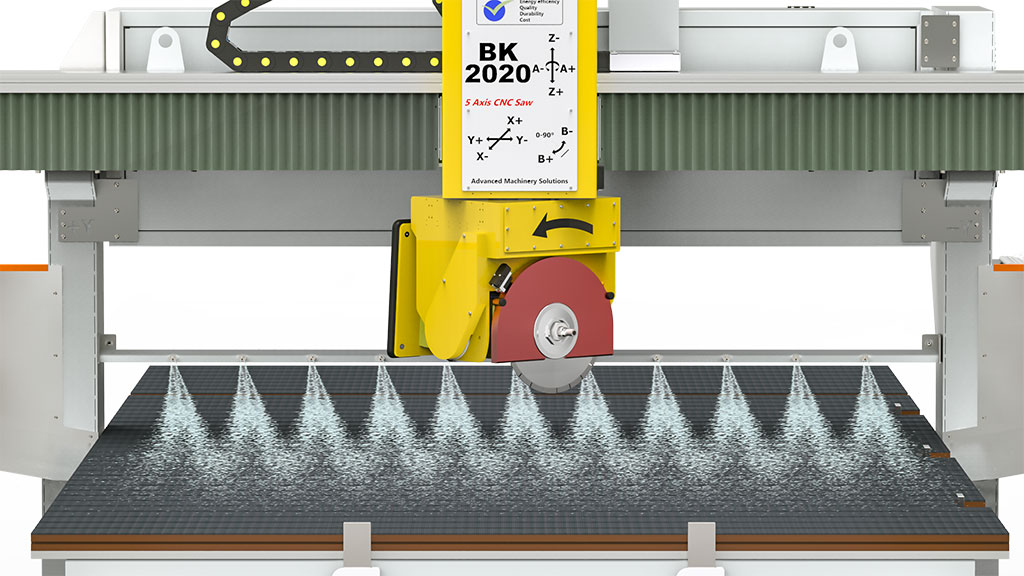 CNC Bridge Saw washing
