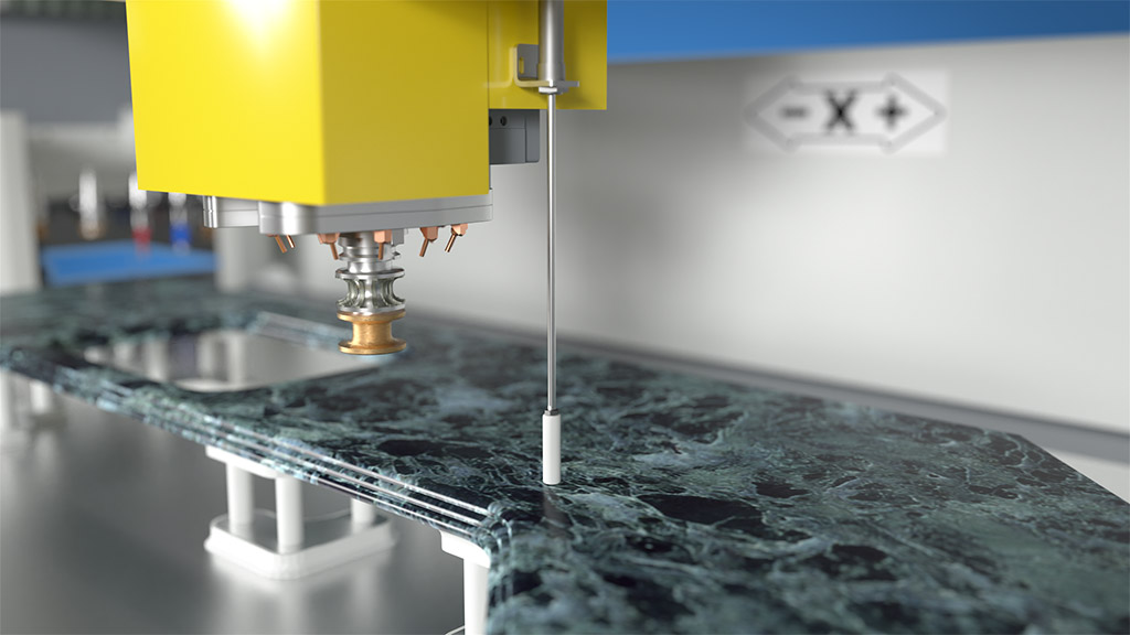 stone cnc work center thickness probe