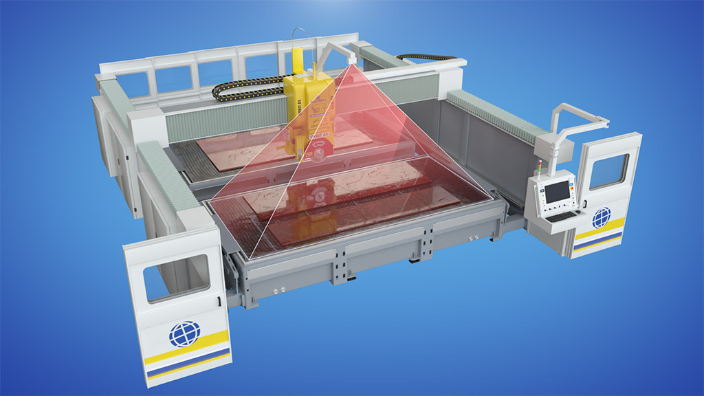 CNC Sawjet Double Table & bridge saw Camera
