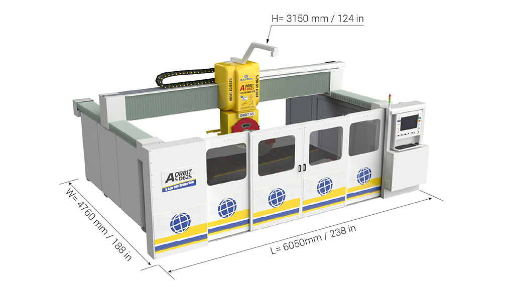 Stone CNC Bridge Saw A5 Size