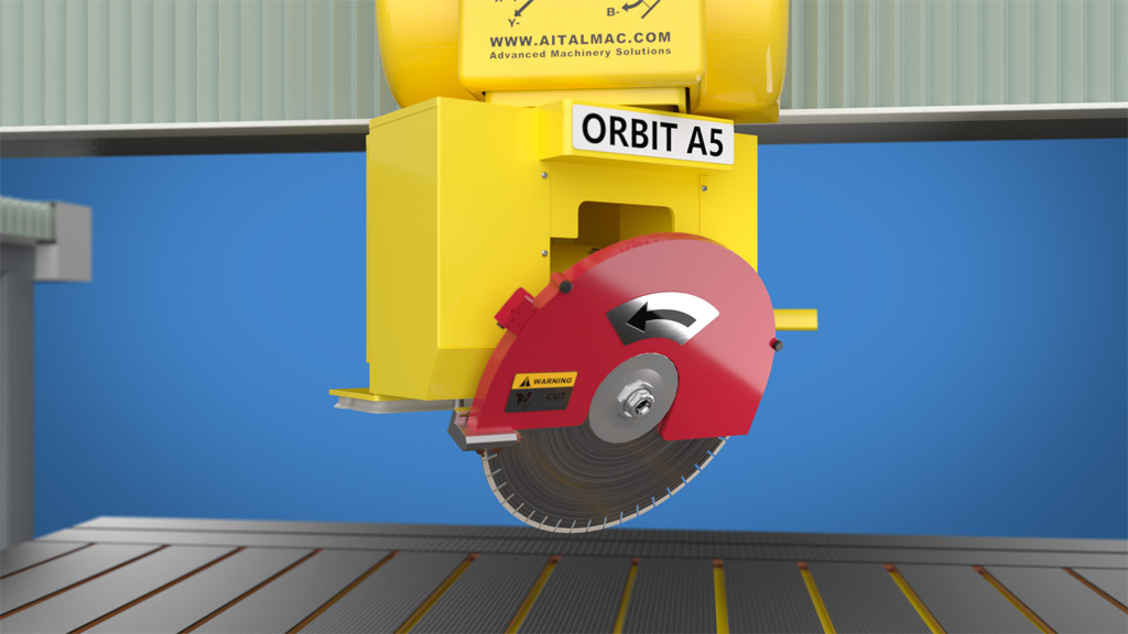 Stone CNC Bridge Saw A5 D625 5 axis Head